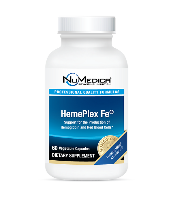 HemePlex FE 60ct, NuMedica Supports the production of hemoglobin and red blood cells