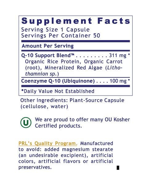 CoQ-10, Premier Dietary Supplement Live-Source, Fermented CoQ10 50 vegcap (100 mg; Trans Isomer Form)
