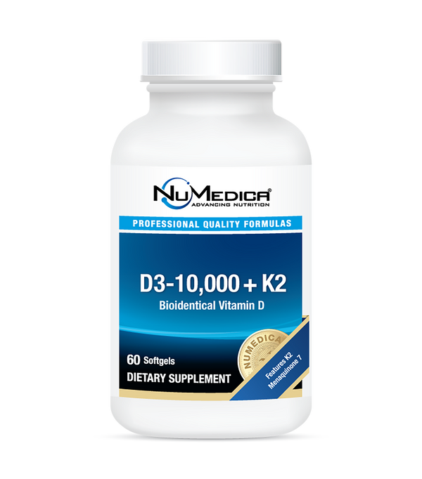D3-10,000 + K2, 60 Softgels Immune & Bone Health Support* NuMedica