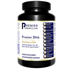 DHA 250 mg 60 Premier Dietary Supplement Plant-Source DHA Premier Support for the Brain, Nerves, Eyes and Heart