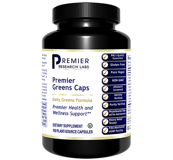Greens Mix Caps PRL 150 veg caps Super Nutrition Greens Formula with Power Grass-Plus Blend Premier Health and Wellness Support