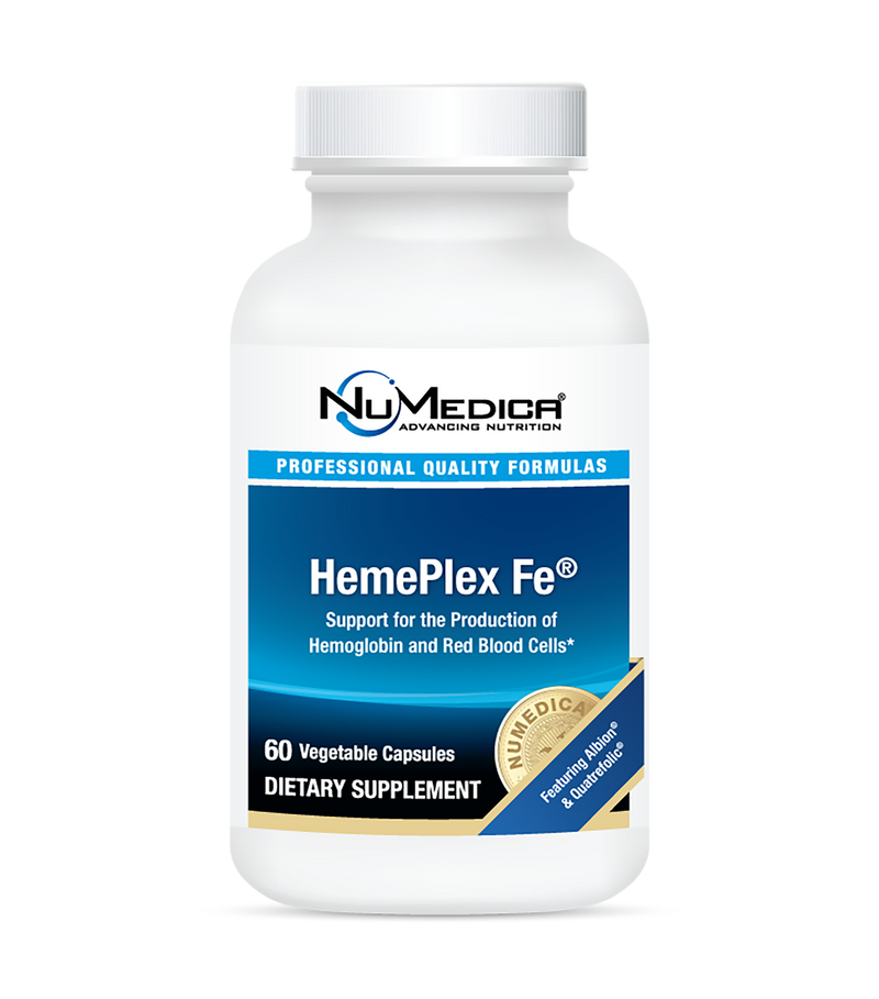 HemePlex FE 60ct, NuMedica Supports the production of hemoglobin and red blood cells
