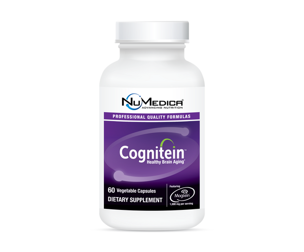 Cognitein™ bottle with purple label, supporting cognitive function and healthy brain aging.