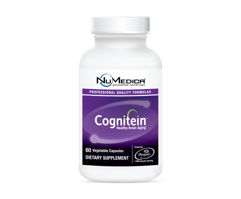 Cognitein™ bottle with purple label, supporting cognitive function and healthy brain aging.