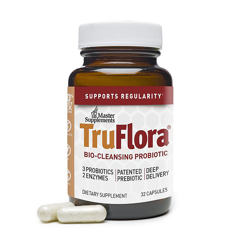 Tru-Flora® 32 veg caps, Master Supplements A combination of probiotics and enzymes created to cleanse the G.I. tract.